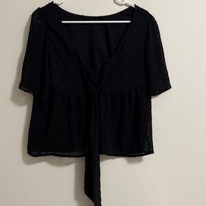 Banana Republic Black Textured Blouse